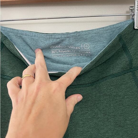 Outdoor Voices The Dipped Warmup Leggings Colorblock‎ Hunter Green Blue Pink S - Picture 6 of 9